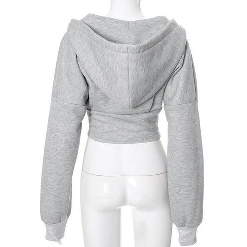 Zipper Hoodie Cardigan Y2K Ins Fashion Street Long Sleeve Corset
